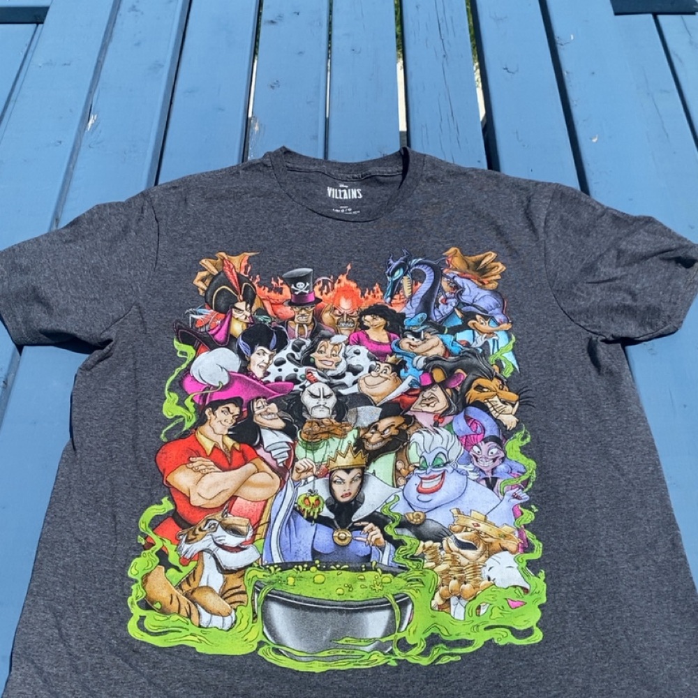 Disney Villains Charcoal Tee with Vibrant Graphic